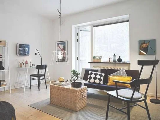简约时尚 35平米黑白小户型瑞典公寓_家居装修效果图