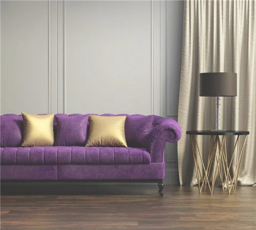 紫色沙发配什么窗帘